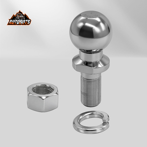 AUTOBOTS 18000LBS Boule d'attelage de remorque en acier au carbone forgé de 2 pouces avec tige de 1 pouce chromée pour camping-car, bateau, voiture, <span class=keywords><strong>remorquage</strong></span> tout-terrain - Product Image 1