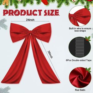 Lazo Grande Rojo de Satén para Decoración de Interiores, Fiestas, Bodas, Despedidas de Soltera, Día de San Valentín, Decoración para Colgar en la Pared (24x36 Pulgadas) - Product Image 2