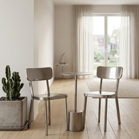 Chaise de salle à manger commerciale en acier inoxydable 304 avec dossier, ensemble de chaises modernes et minimalistes pour cafés, restaurants et salons de thé en extérieur
