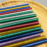Bâton de colle thermofusible à paillettes de 7mm de diamètre pour l'école bricolage artisanat bâtons de silicone colorés pour bois mousse plastique céramique collée