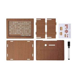 กระปุกออมสินไม้ทรงลูกบาศก์พร้อมตัวนับเงิน พิมพ์ลาย UV แบบ DIY ดอลลาร์ วินเทจ ของตกแต่งโต๊ะ - Product Image 3