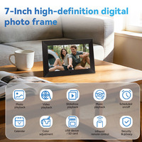 Marco de Fotos Digital Acrílico Personalizado de 7 Pulgadas con Música, Rotación Automática de Fotos, Calendario, Reloj y Pantalla Electrónica