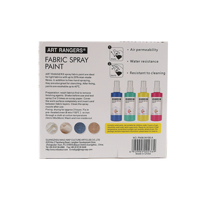 Art Rangers FABRIC SPRAY PAINT,4 colores primarios de 100 ml/colores pastel para pintura de arte DIY - Product Image 5
