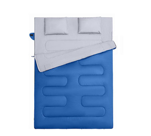 Saco <span class=keywords><strong>de</strong></span> Dormir Doble para Parejas, para Acampar al Aire Libre, Se Puede Separar en Dos Bolsas Individuales, Impermeable para Clima Frío - Product Image 6
