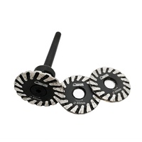 Lame de scie diamantée en céramique turbo 30/40/50 mm, disque de découpe et de gravure à mailles pressées à chaud, utilisation humide et sèche avec tige amovible