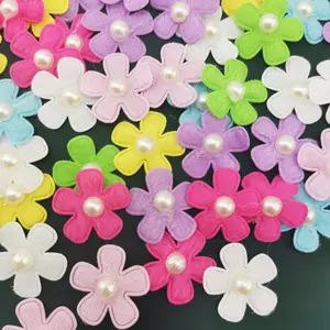 (100 Pcs/pack)25mm Mixed Color Pearl Petals Costume Decoration Handmade Crafts Headdress Dress Up Artificial Flower Wholesale