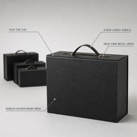 Coffret Cadeau Rigide de Luxe avec Gaufrage, Fermeture Magnétique Dorée et Poignée, Emballage en Carton Écologique pour Cadeaux Personnalisables
