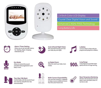 Moniteur bébé sans fil longue portée MBOSS SM24, écran LCD 2,4 pouces, capteur de température, audio bidirectionnel, caméra rechargeable, vision nocturne 5m
