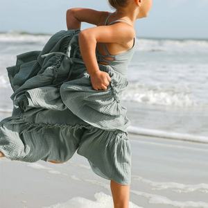 Robe de couleur unie de haute qualité, douce pour la peau, robe hawaïenne, fabricant de robes en lin et coton personnalisées pour enfants - Product Image 5