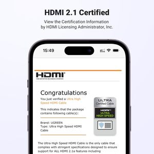 สาย2.1 <span class=keywords><strong>HDMI</strong></span> ความเร็วสูง8K ได้รับการรับรอง4K 240Hz 48Gbps HDCP earc HDR Dolby สำหรับ PS5 Xbox - Product Image 2