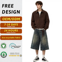 Short en jean ample coupe bootcut taille mi-haute pour homme, style Y2K Hip Hop Vintage Skater Streetwear, délavage moyen