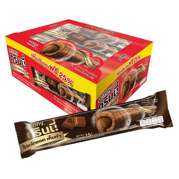 Натуральный продукт из закусок, сделанный из коричневого риса 100% с двойным вкусом шоколада, 15 г. Для ежедневного питания от поставщика Таиланд