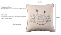 Housse de coussin personnalisée en gros avec imprimé dessin animé de crabe, en tissu doux, de haute qualité