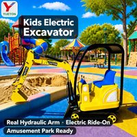 Mini-Excavatrice Électrique pour Enfants, Équipement de Parc d'Attractions, Pelle CE pour Fêtes Foraines et Centres Commerciaux