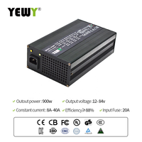 Chargeur de batterie Lifepo4 au lithium-ion-acide 900W pour voiturettes de golf et scooters Chargeur 12v 24v 48v 72v