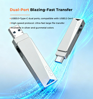 Nouvelle clé USB 3.0 à double interface en métal, livraison en 48 heures, 32 Go/64 Go, haute performance pour téléphones et ordinateurs portables, avec garantie de 2 ans