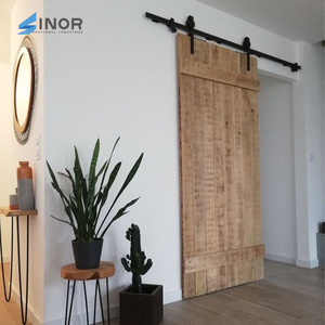 Porte de grange en bois massif de qualité supérieure, finition excellente, texture fine, surface lisse, sans bavures, sûre, pour chambre à coucher ou placard - Product Image 2