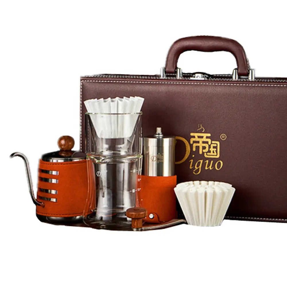 Diguo الاثيوبية نوع اليد بالتنقيط القهوة المشروب وعاء معقوفة غلاية قهوة الشاي القهوة مجموعة مع حقيبة سفر