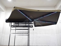 Auvent 270 degrés à double poteau, LED RGB à changement de couleur, synchronisation musicale, étanche, pieds réglables, pour voiture