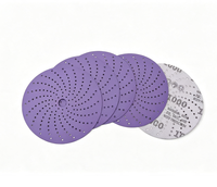 Disque de ponçage en céramique à crochets et boucles violet P40-2500 5" 125mm pour le polissage des métaux de voiture, le lustrage du plastique/du bois et le ponçage du cloisonné.