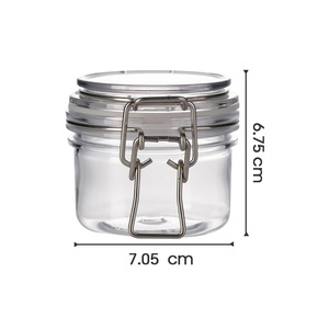 Wholesale 120ml Clear PET <b>Plastic</b> <b>Jar</b> Unbreakable Airtight Food Storage <b>Jar</b> <b>with</b> Flip Top <b>Lid</b> - Product Image 3