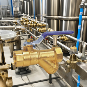 Robinet à boisseau sphérique en laiton de haute qualité avec filtre, vente en ligne directe usine Chine, filetage standard, eau/<span class=keywords><strong>gaz</strong></span>, température normale, activation manuelle - Product Image 3