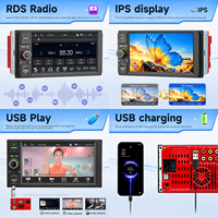 Radio Mobil BQCC 7" IPS MP5 Carplay Layar Android FM AM RDS BT Pemutar Multimedia Stereo Head Unit untuk RAV4 Tundra Corolla Camry