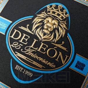 Tùy Chỉnh In Ấn Cá Nhân Không Keo Giấy Xì gà Ban Nhạc Vòng Nhãn Tem Nóng 24K Vàng Lá Dập Nổi Xì gà Ban Nhạc - Product Image 5