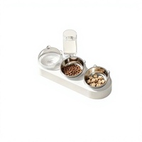Gamelle pour chat style influenceur en PP, avec fontaine à eau automatique, bord incliné, pour croquettes et riz, inclinaison de 15° pour la santé cervicale