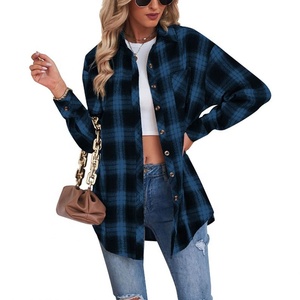 Neu Eingetroffen Neues Lässiges Boyfriend-Loose-Fit Kariertes Hemd - Product Image 4