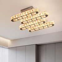 Lustre de plafond moderne multi-têtes en cristal créatif certifié SAA pour l'éclairage de salon et les projets d'ingénierie
