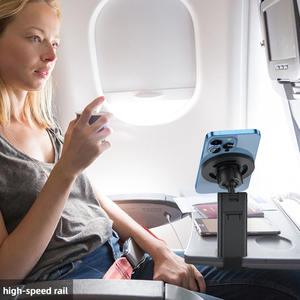 Support magnétique pour téléphone d'avion Support mains libres pour téléphone d'avion, accessoires de voyage pour <span class=keywords><strong>iPhone</strong></span> 16 - Product Image 5