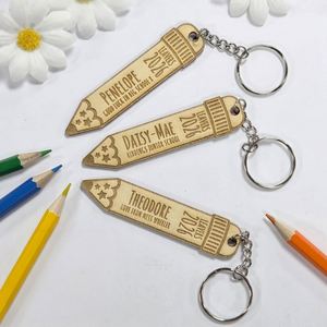 Custom <b>Wooden</b> Pencil-Shaped Keychains Laser-Engraved Names-Waterproof Durable Back-to-School Souvenirs Commemorative <b>Gifts</b> - Product Image 3
