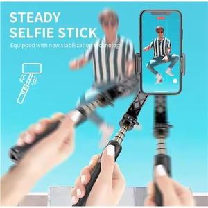 Stabilisateur de cardan Q08 à rotation 360° pour téléphone, perche à selfie avec trépied dissimulé, cardan vidéo mobile mono-axe pour TikTok - Product Image 3