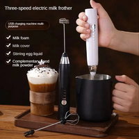 Mousseur à lait électrique rechargeable CIFA MF-046 en acier inoxydable avec mousseur automatique, mini fouet portable USB pour café et thé