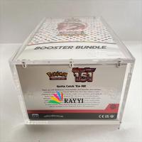 Boîte de présentation en acrylique pour lot de 10 boosters Pokémon Paldean Fates, boîte de présentation pour lot de 151 boosters Pokémon
