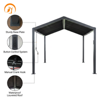 Pergola moderne de luxe en acier écologique avec lamelles automatiques et structure thermolaquée 3x3,6M pour jardin extérieur