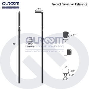 24 Zoll Heavy Duty Edelstahl Cane Bolt Drop Rod für Vinyl Zaun Tor Sicherheit Outdoor Garden Yard Tür verriegelung - Product Image 2