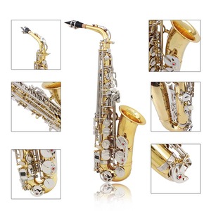 Saxophone alto professionnel en Mi bémol OEM, clé dorée/argentée, <span class=keywords><strong>coque</strong></span> blanche, instrument de musique, vente en gros - Product Image 4