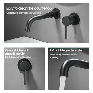 Douche murale moderne personnalisable en laiton brossé noir, minimaliste, à effet pluie dissimulé, pressurisée, haute pression, économie <span class=keywords><strong>d</strong></span>'<span class=keywords><strong>eau</strong></span> - Product Image 2