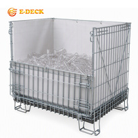 Cage de collecte de préformes PET en acier galvanisé robuste, empilable et pliable