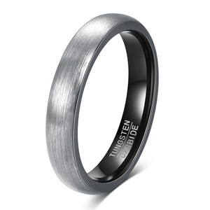 Anillo de Carburo de Tungsteno de 4, 6 y 8 mm con Acabado Esmerilado, Anillo de Boda Unisex - Product Image 2