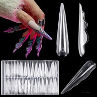 Nouveau lot de 150 moules d'extension d'ongles en forme de papillon, couvrance totale, avec double forme pour pose rapide des French manucures