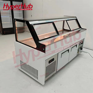 Supermercado Carne Vitrina fría Congelador Refrigeración por aire Almacenamiento de alimentos <span class=keywords><strong>congelados</strong></span> Exhibición Nevera con diseño de ángulo recto - Product Image 4