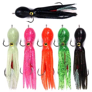 Top Right S044 11cm 21g Soft Fishing Lure Fishing Squid Lure Long Tail soft Lead Octopus Squid Skirt Lures