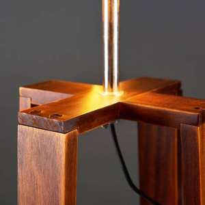 Lámparas de Madera de Pino, Lámpara de Pie de Madera, Lámpara de Pie con Pantalla de Tela TC, Iluminación Interior para Sala de Estar - Product Image 2