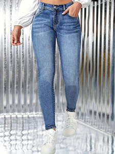 <span class=keywords><strong>Pantalones</strong></span> vaqueros ajustados elásticos <span class=keywords><strong>de</strong></span> cintura alta para mujer, casuales, lisos, <span class=keywords><strong>de</strong></span> 9 pulgadas <span class=keywords><strong>de</strong></span> largo, al <span class=keywords><strong>por</strong></span> mayor para reventa - Product Image 5