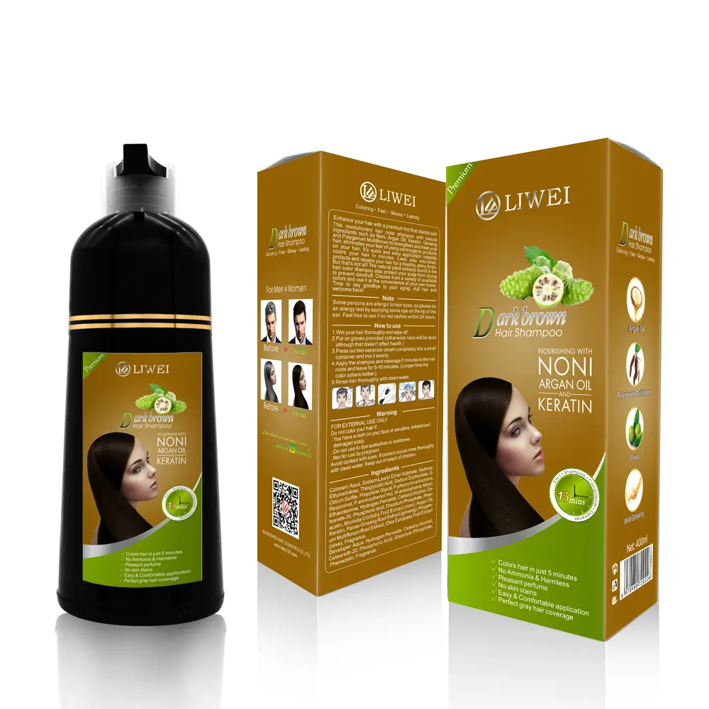 Großhandel Haarfarbe Shampoo Retention und licht beständige Kräuter extrakte Brown Hair Dye Shampoo Natural Hair Spa Cream 3 Jahre