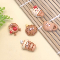 Cabochons en résine à dos plat, motifs Kawaii (tasse à café, beignet, pop-corn), pour scrapbooking, artisanat, DIY, accessoires pour nœuds à cheveux et décoration