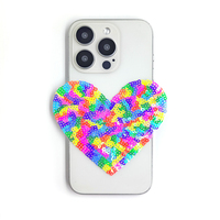 Parche Termoadhesivo de PVC con Lentejuelas de Corazones Coloridos Rosas para Sombreros, Tela de Lona Plástica, Precio al por Mayor